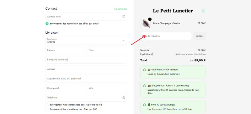 code promo Le Petit Lunetier