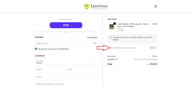 code promo Wanimo