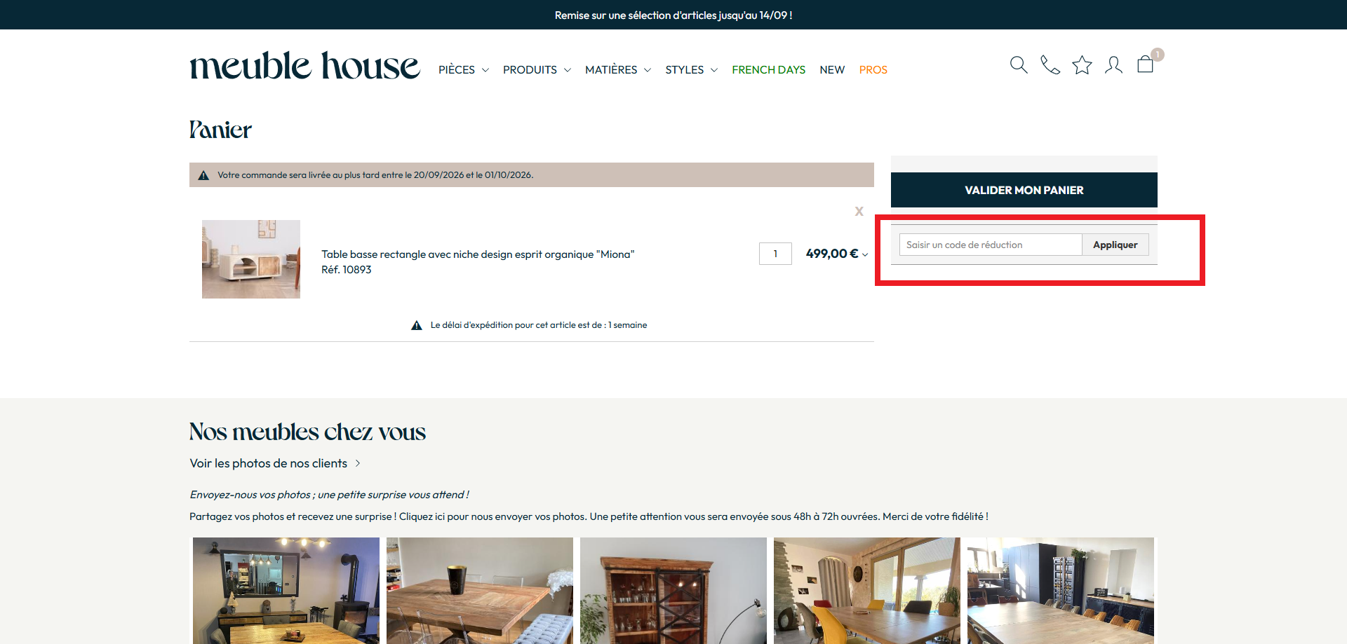 code promo Meuble House