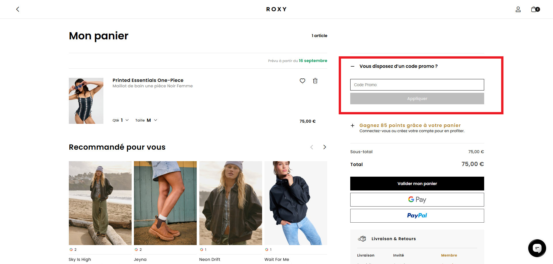 code promo Roxy