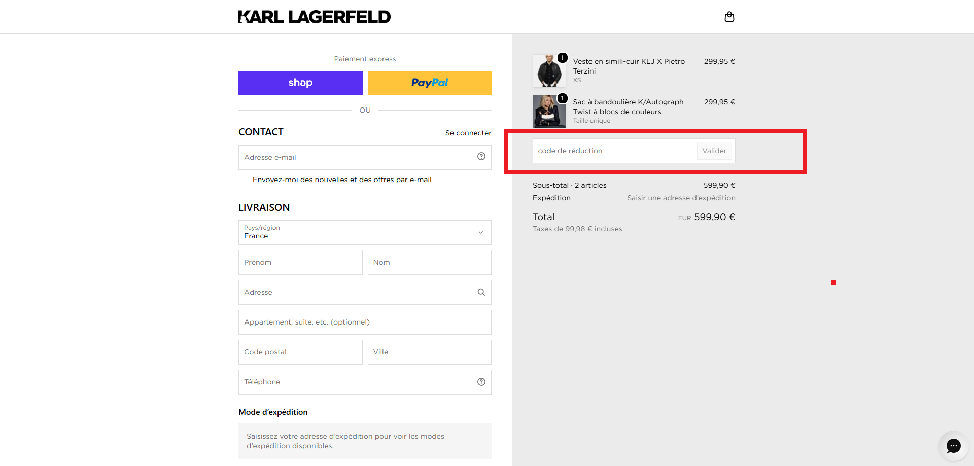code promo Karl Lagerfeld