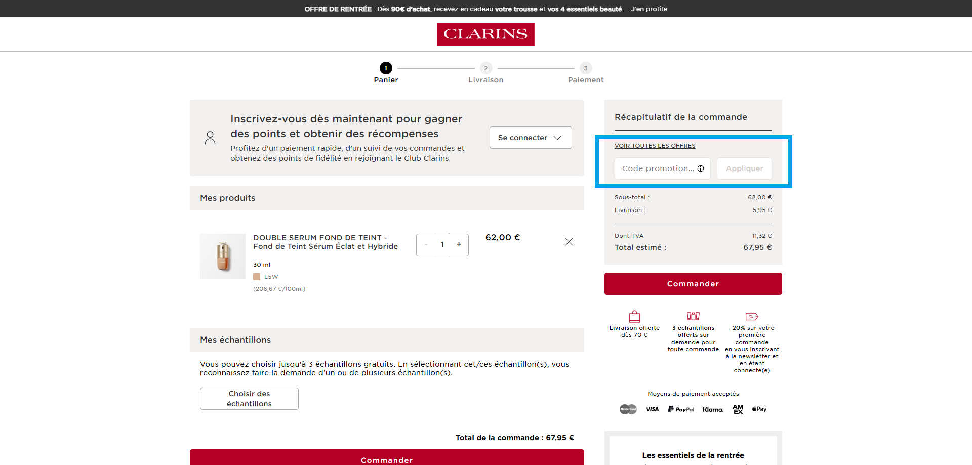 code promo Clarins