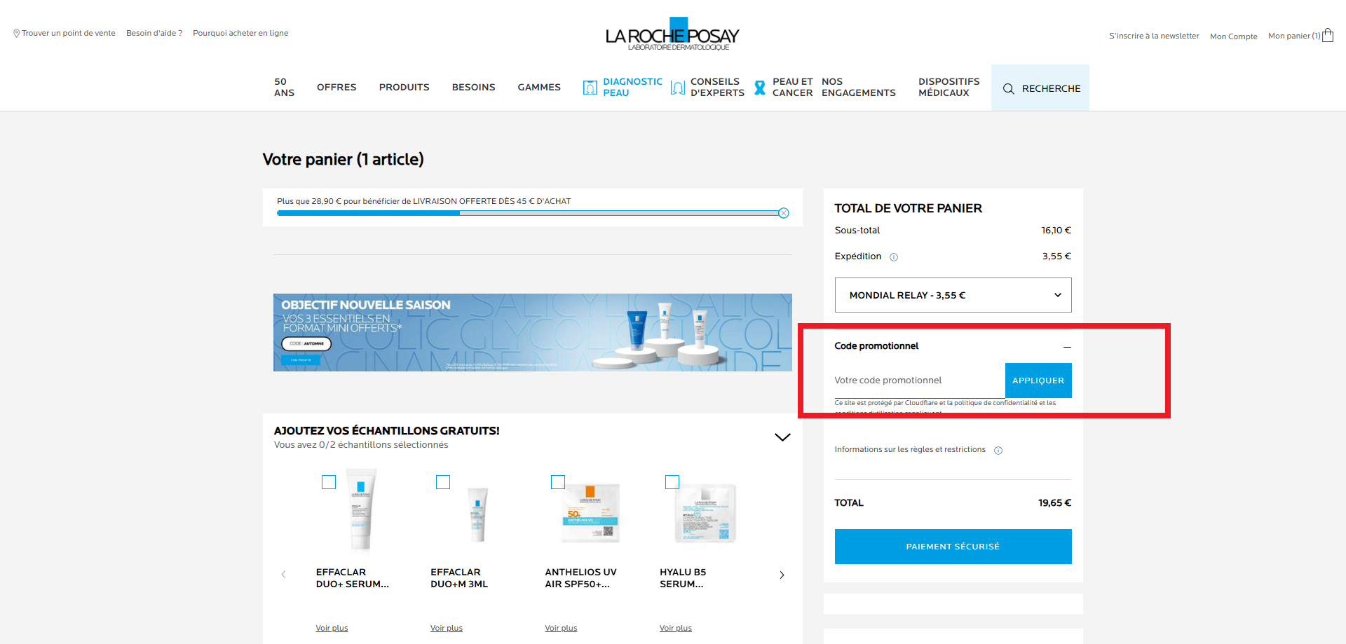 code promo La Roche Posay