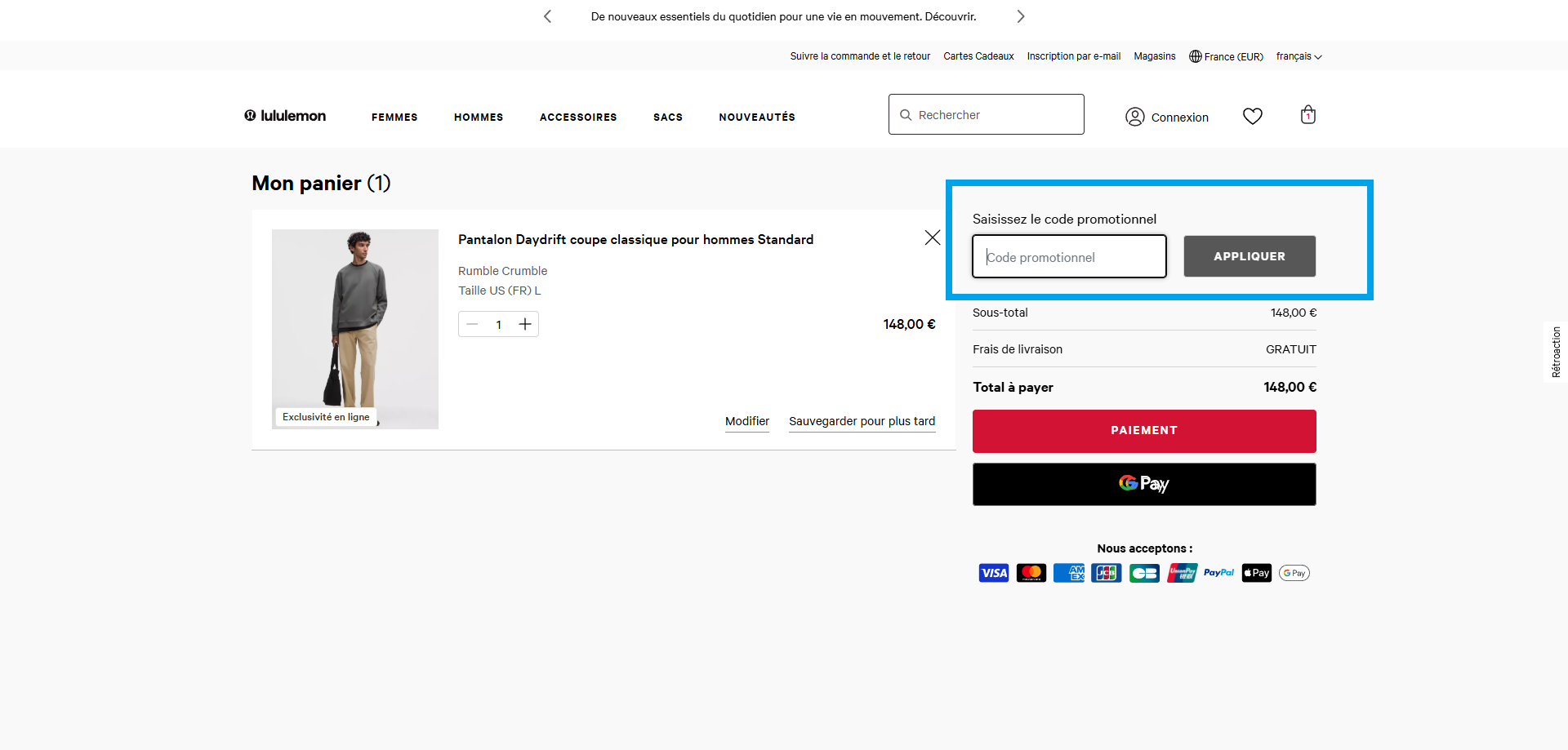 code promo lululemon