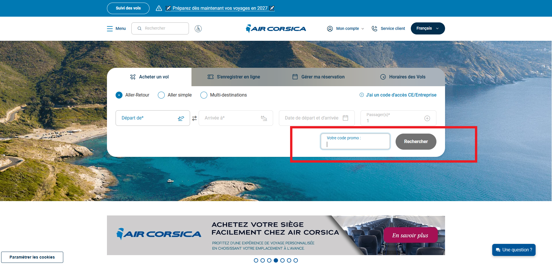 code promo Air Corsica
