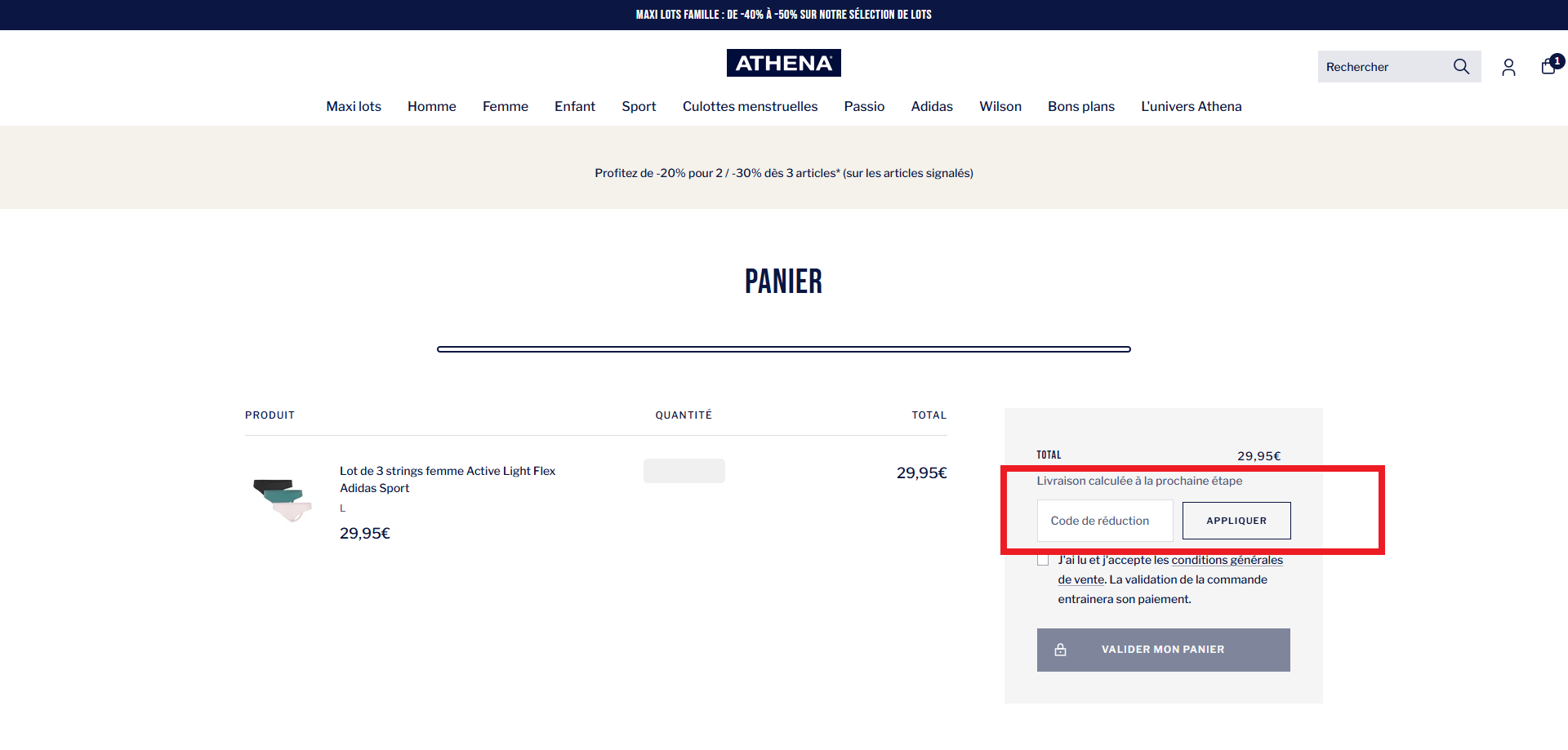code promo Athena