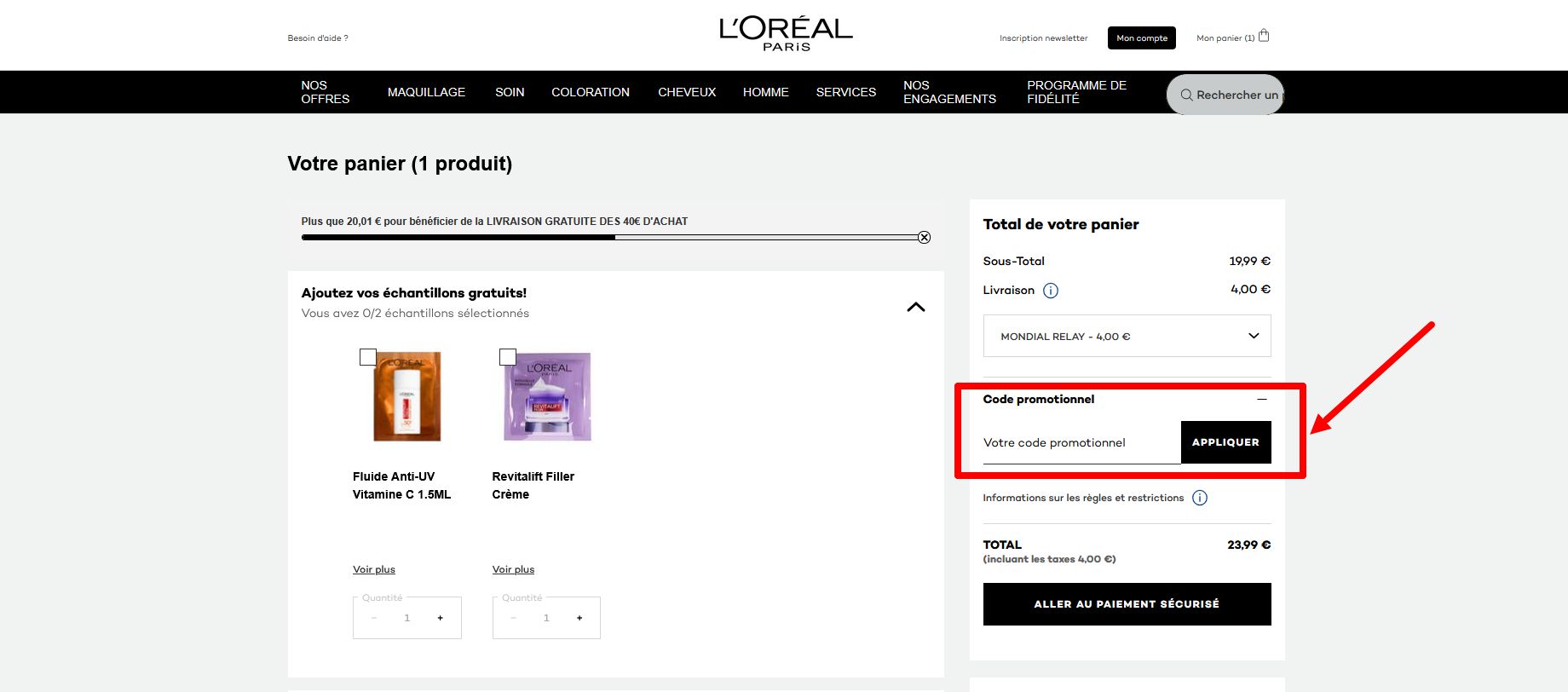 code promo L'Oréal Paris