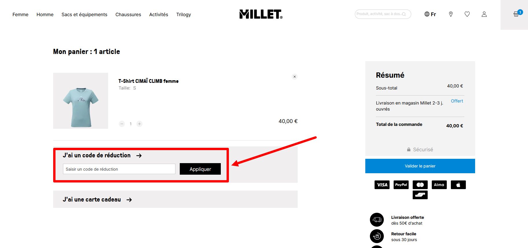 code promo Millet