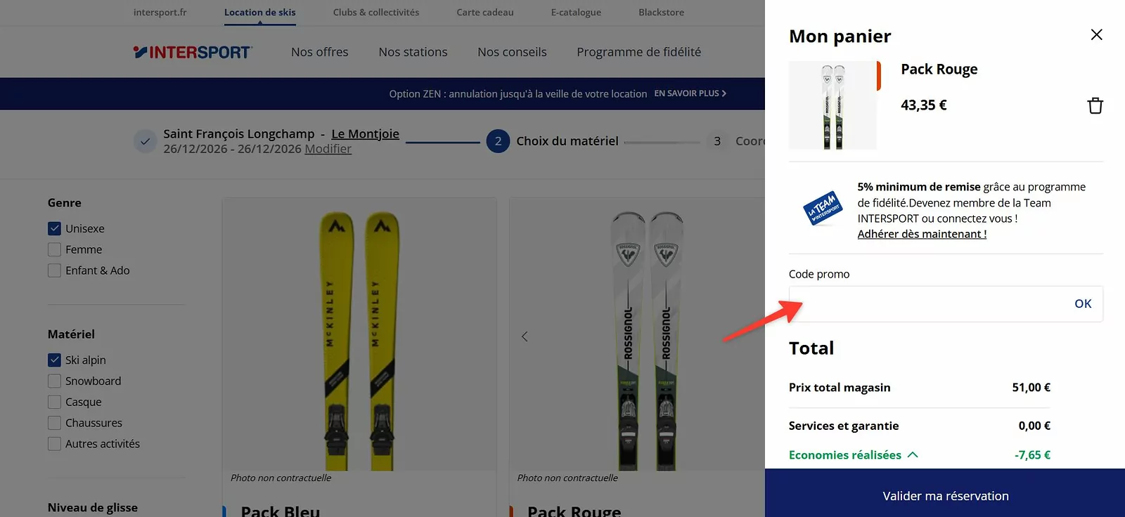 code promo Intersport Rent