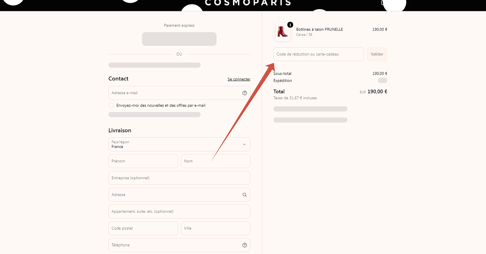 code promo COSMOPARIS
