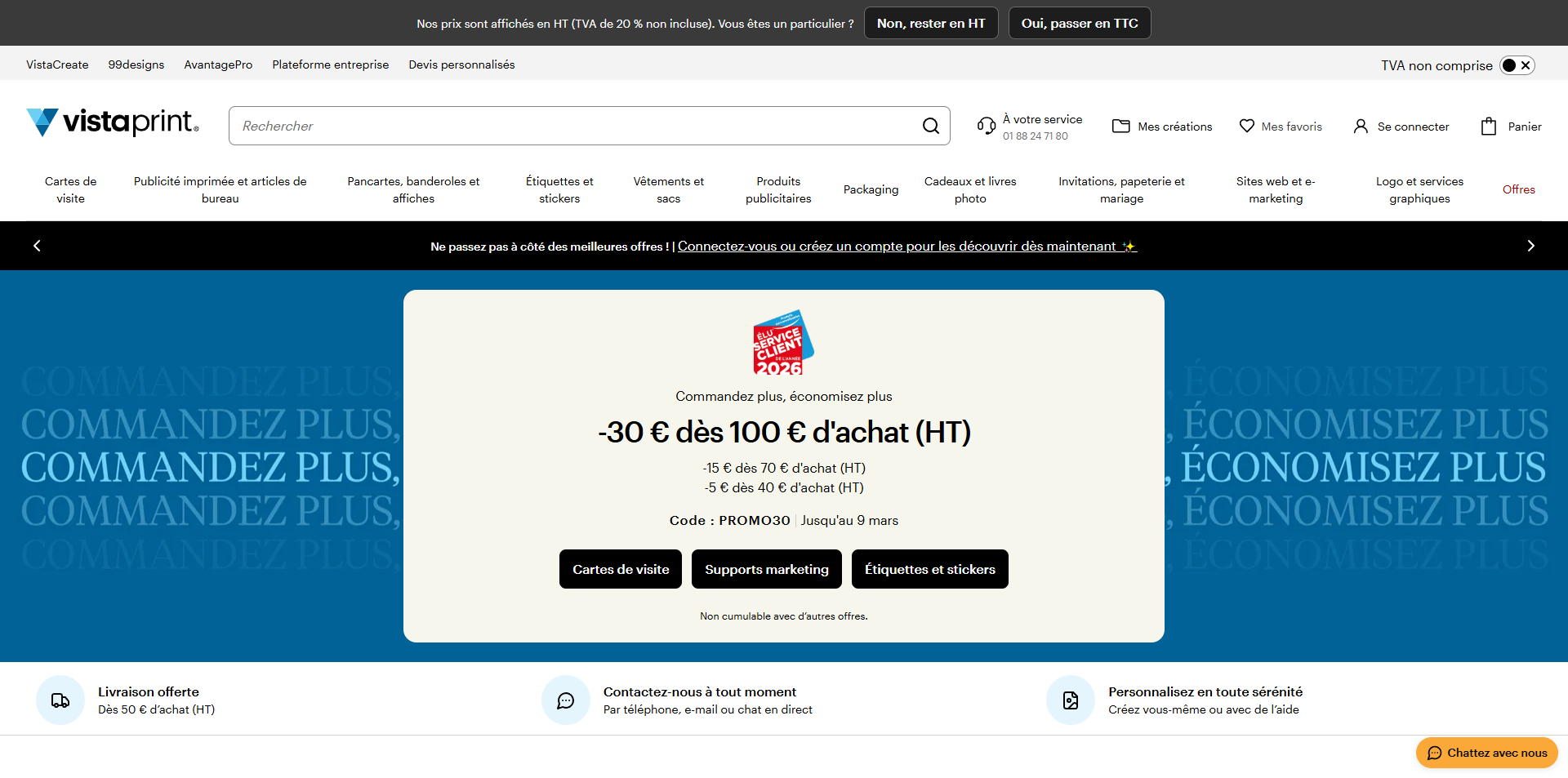 VistaPrint Code de réduction