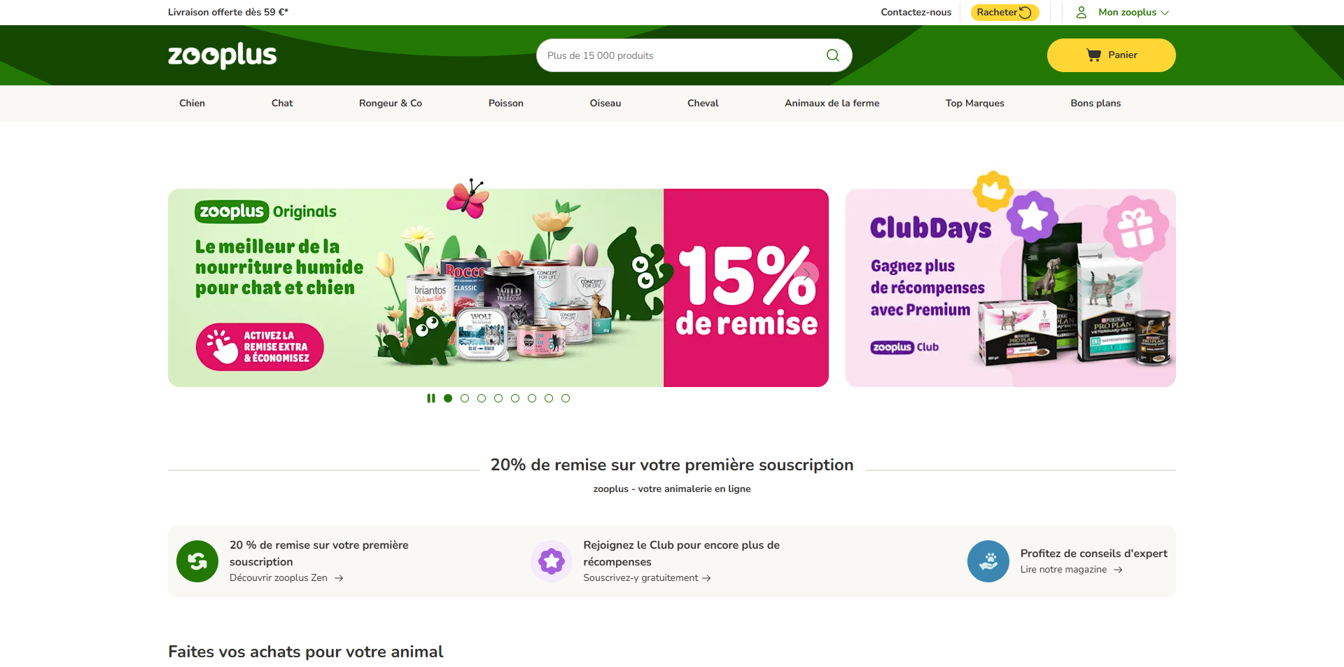 Codes promo Zooplus | Jusqu’à 59€ – Offres vérifiées juin 2026