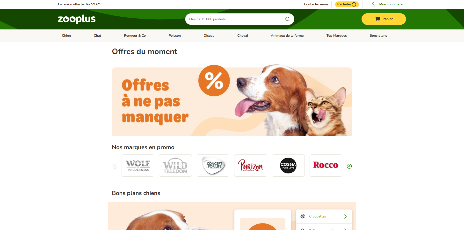 Codes promo Zooplus | Jusqu’à 59€ – Offres vérifiées mai 2026