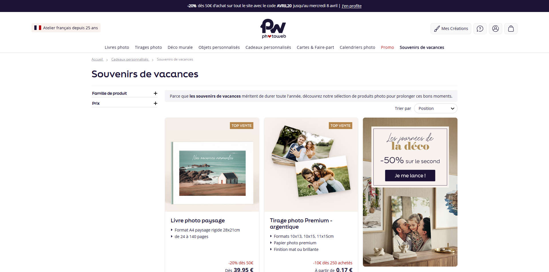 Photoweb Code de réduction