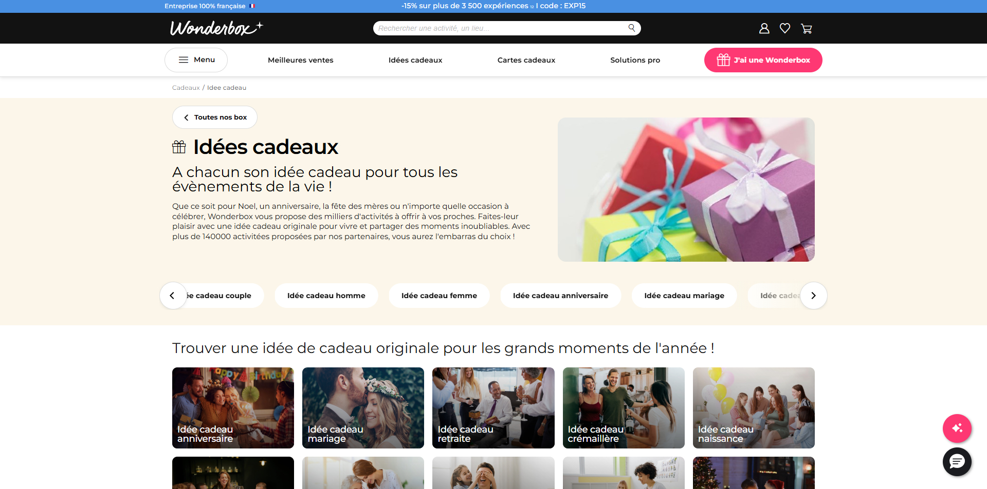 Wonderbox Bon d'achat