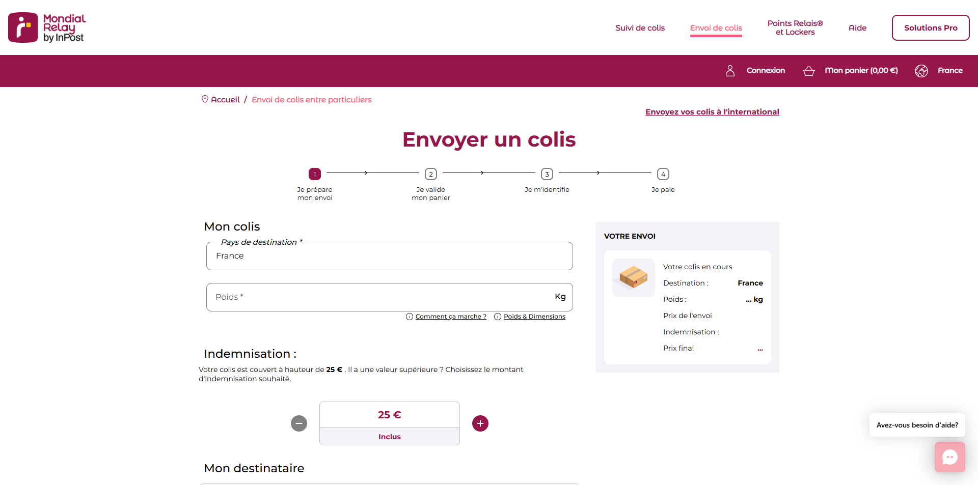 Mondial Relay Bon d'achat
