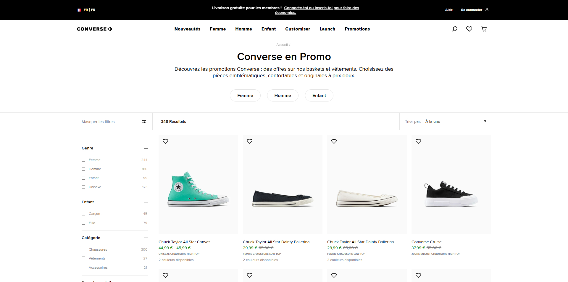 Converse Code de réduction