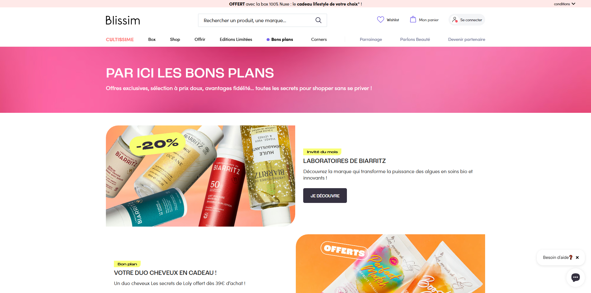Blissim Bons de réduction