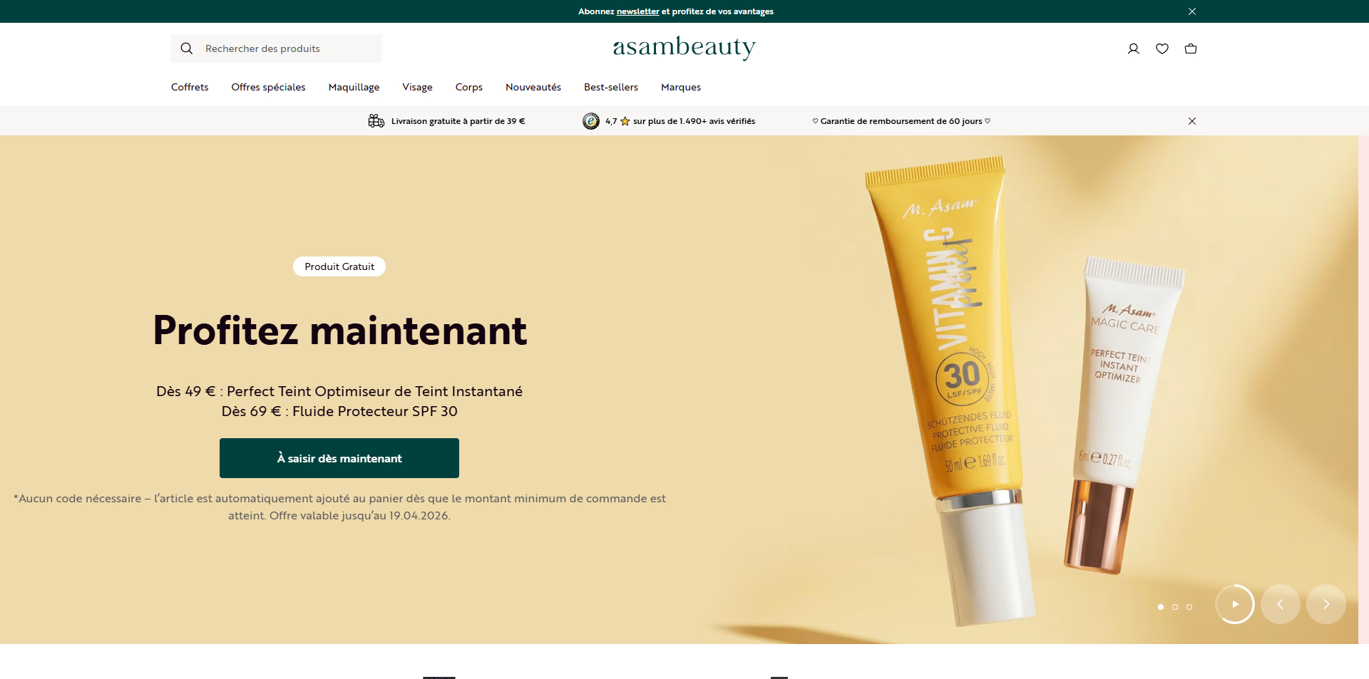 Asambeauty Code de réduction