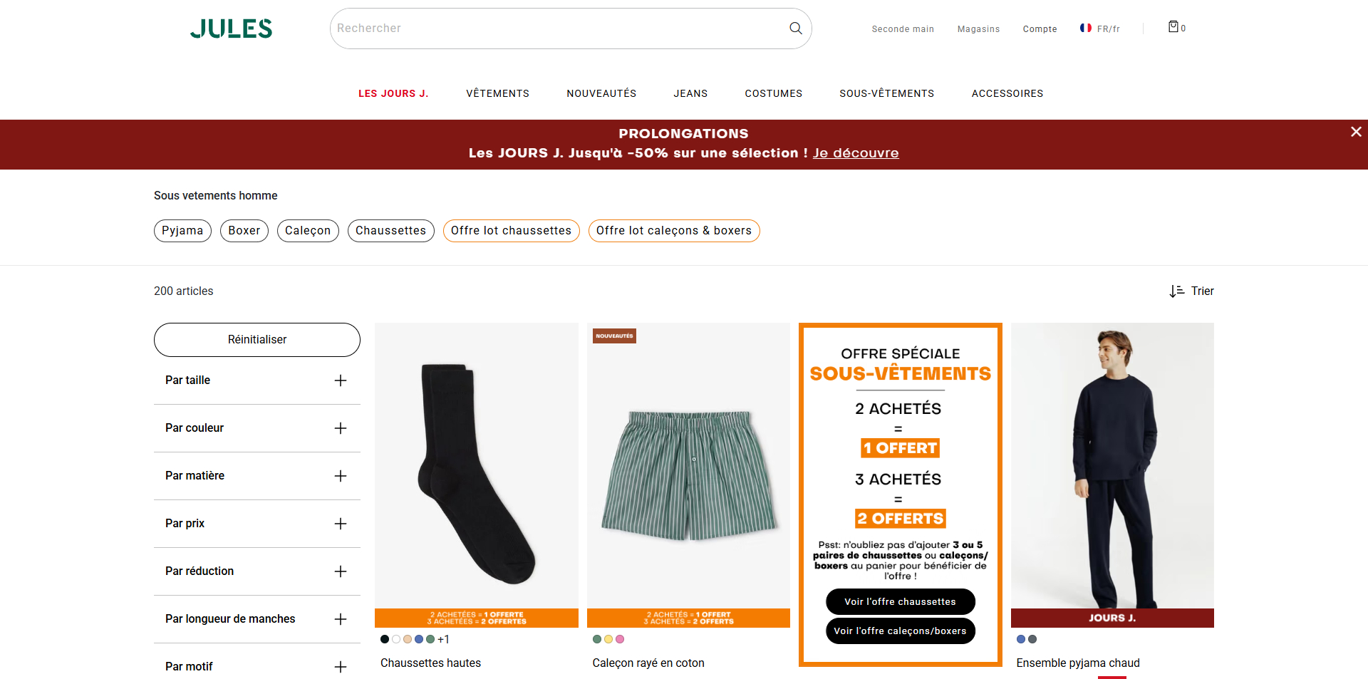 Jules Code de réduction