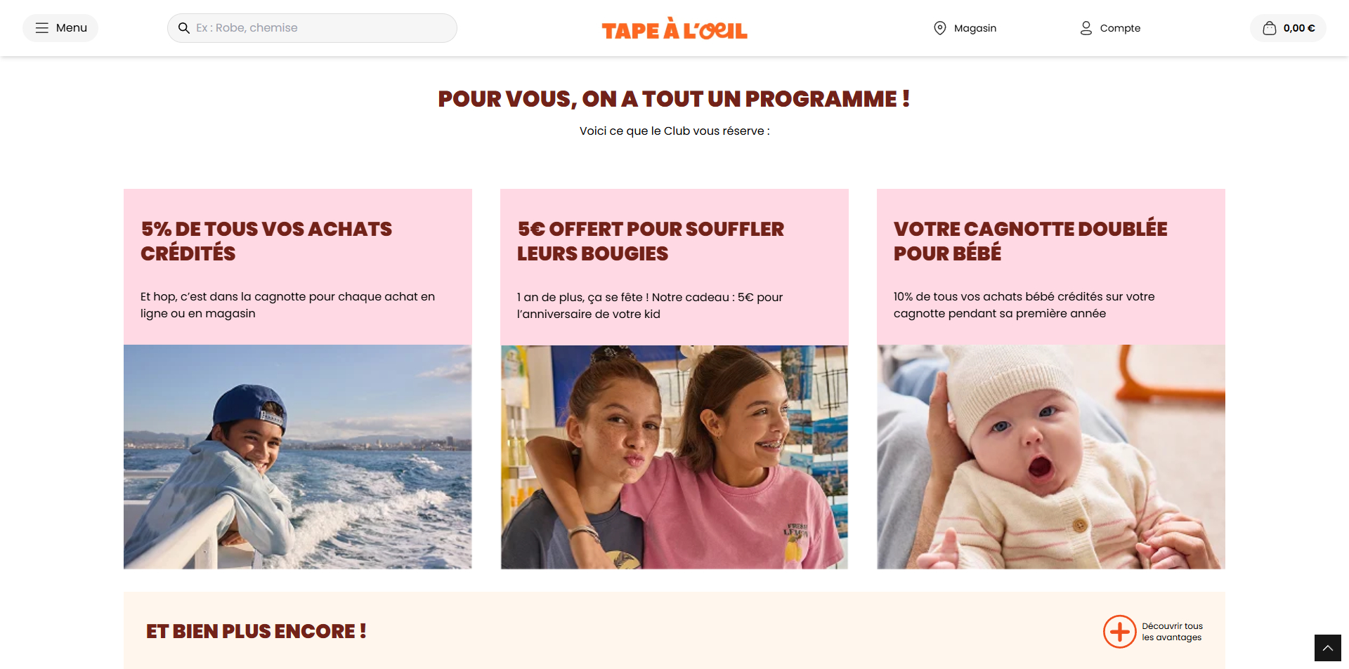 Tape à l'oeil Code de réduction