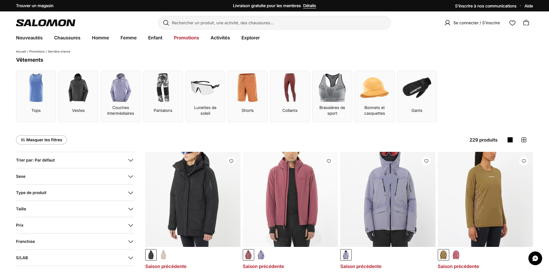 Salomon Code de réduction