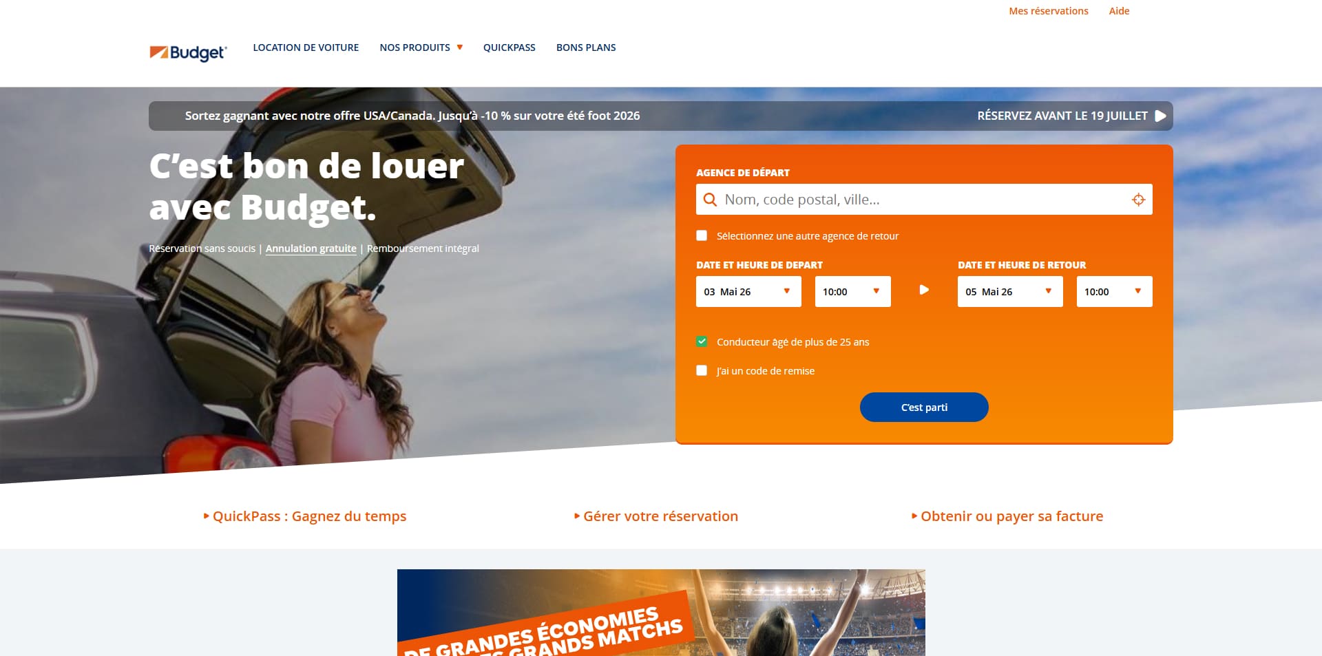 Budget Code de réduction