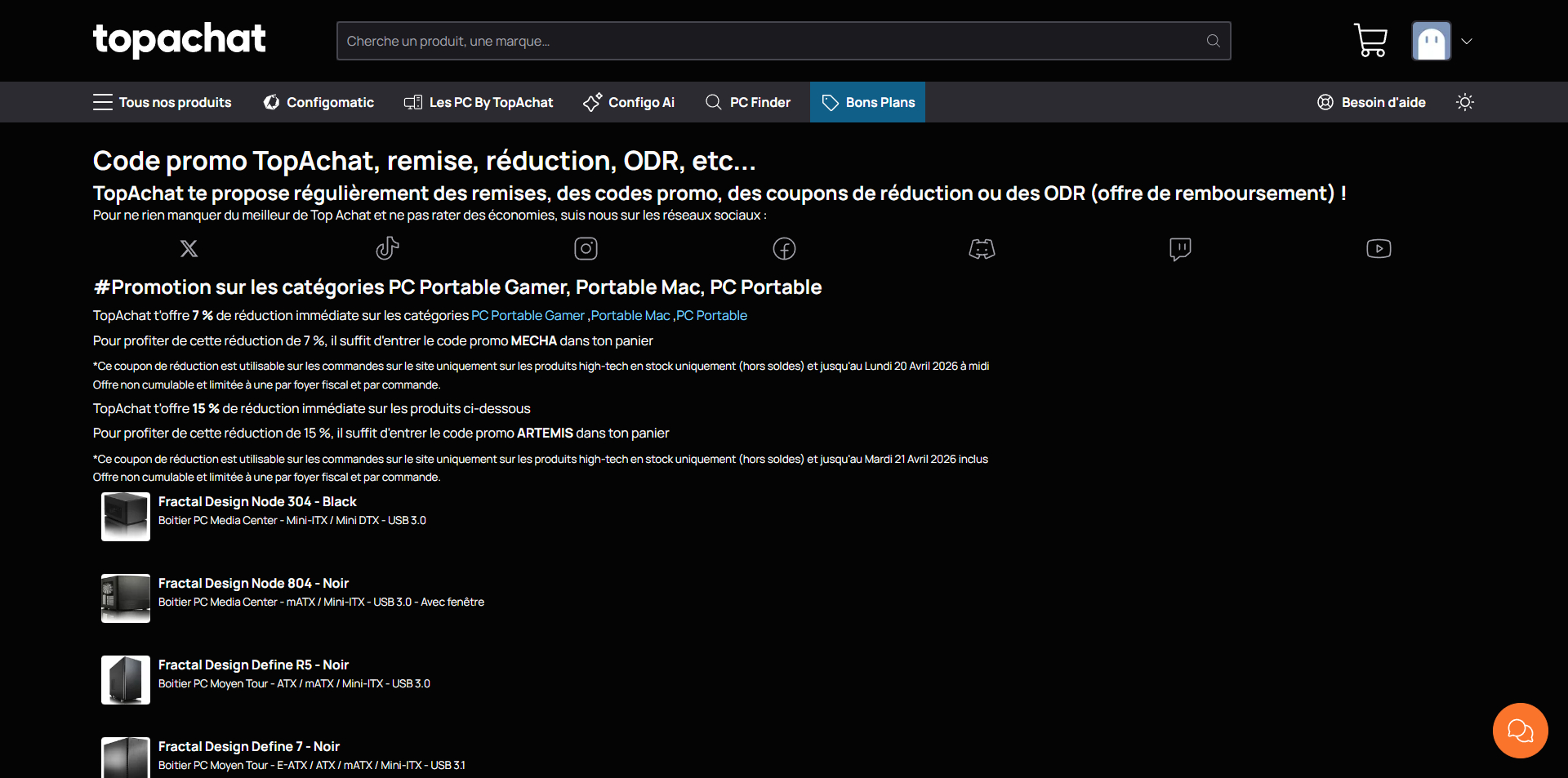 Top Achat Code promo