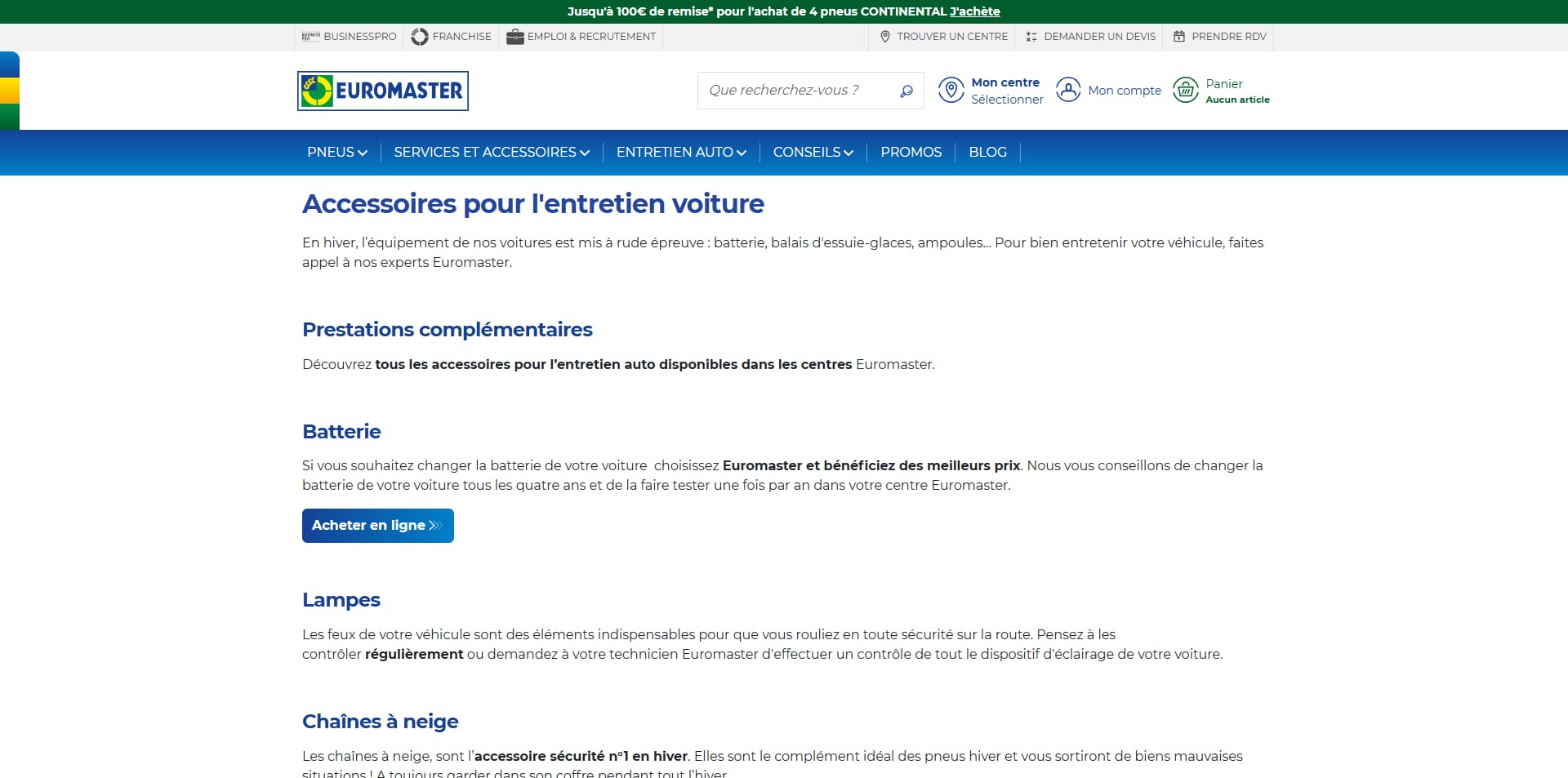 Euromaster Code de réduction