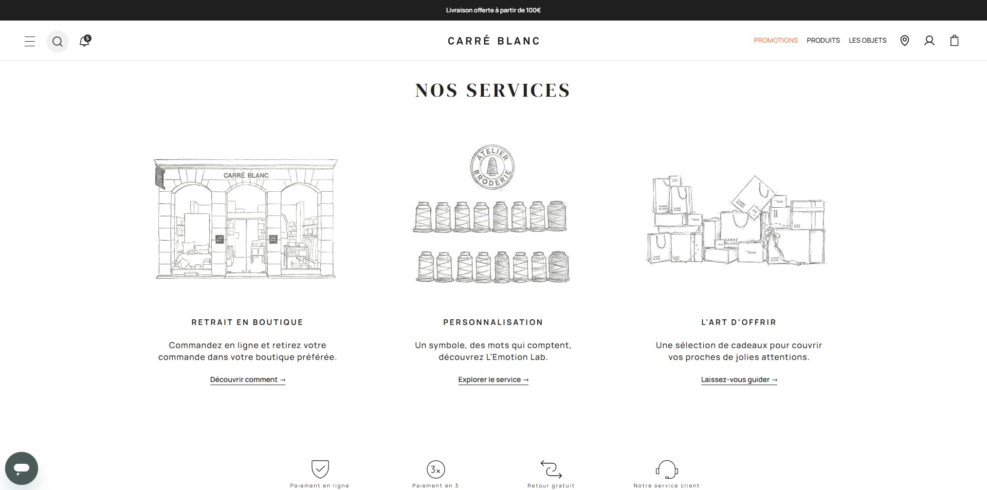 Carré Blanc Bon d'achat