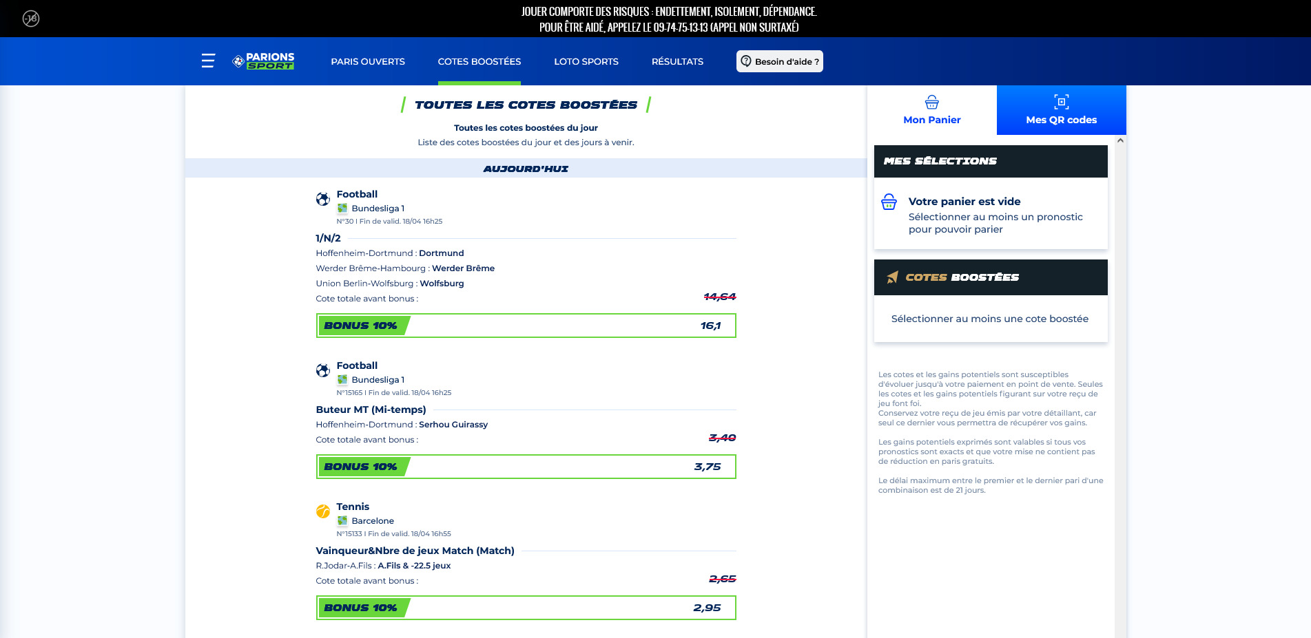 Parions Sport Code promo