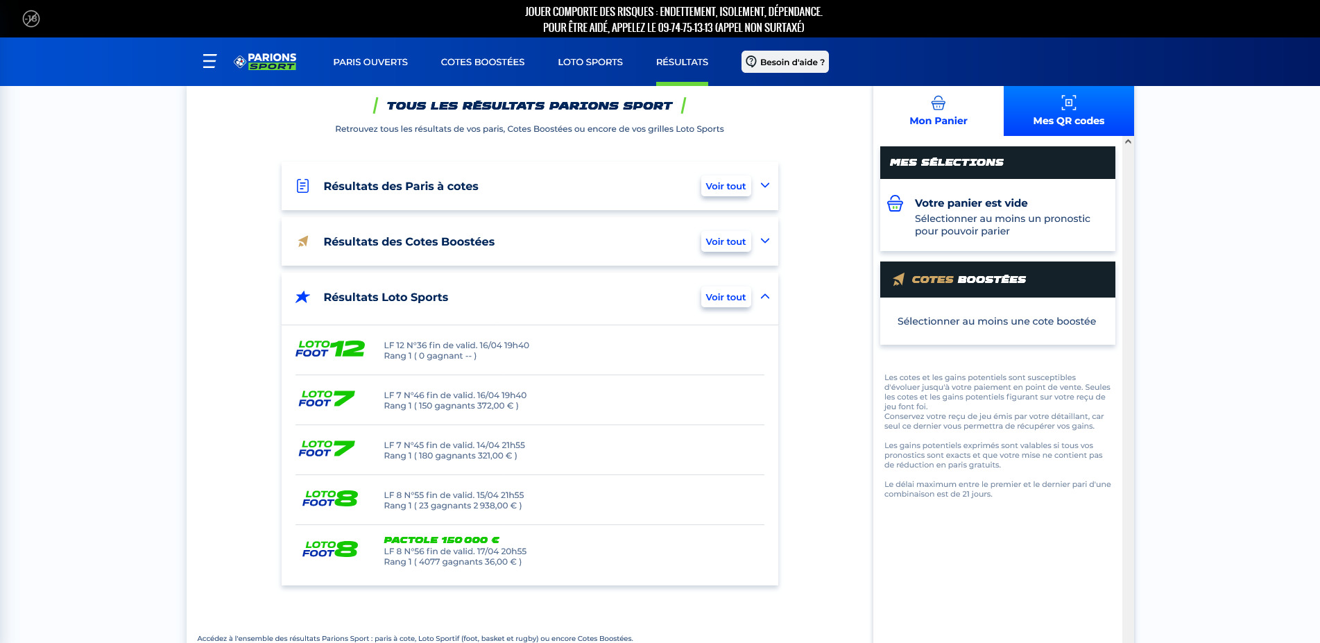 Parions Sport coupons