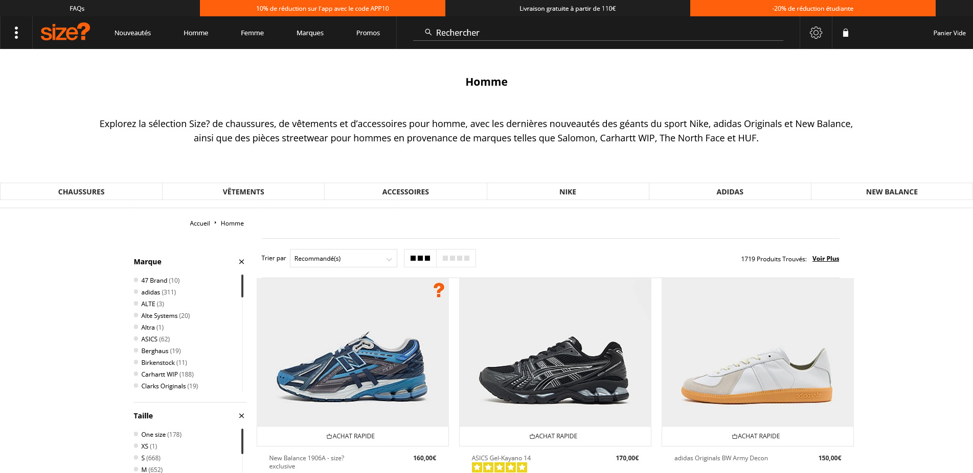 Size Bon d'achat