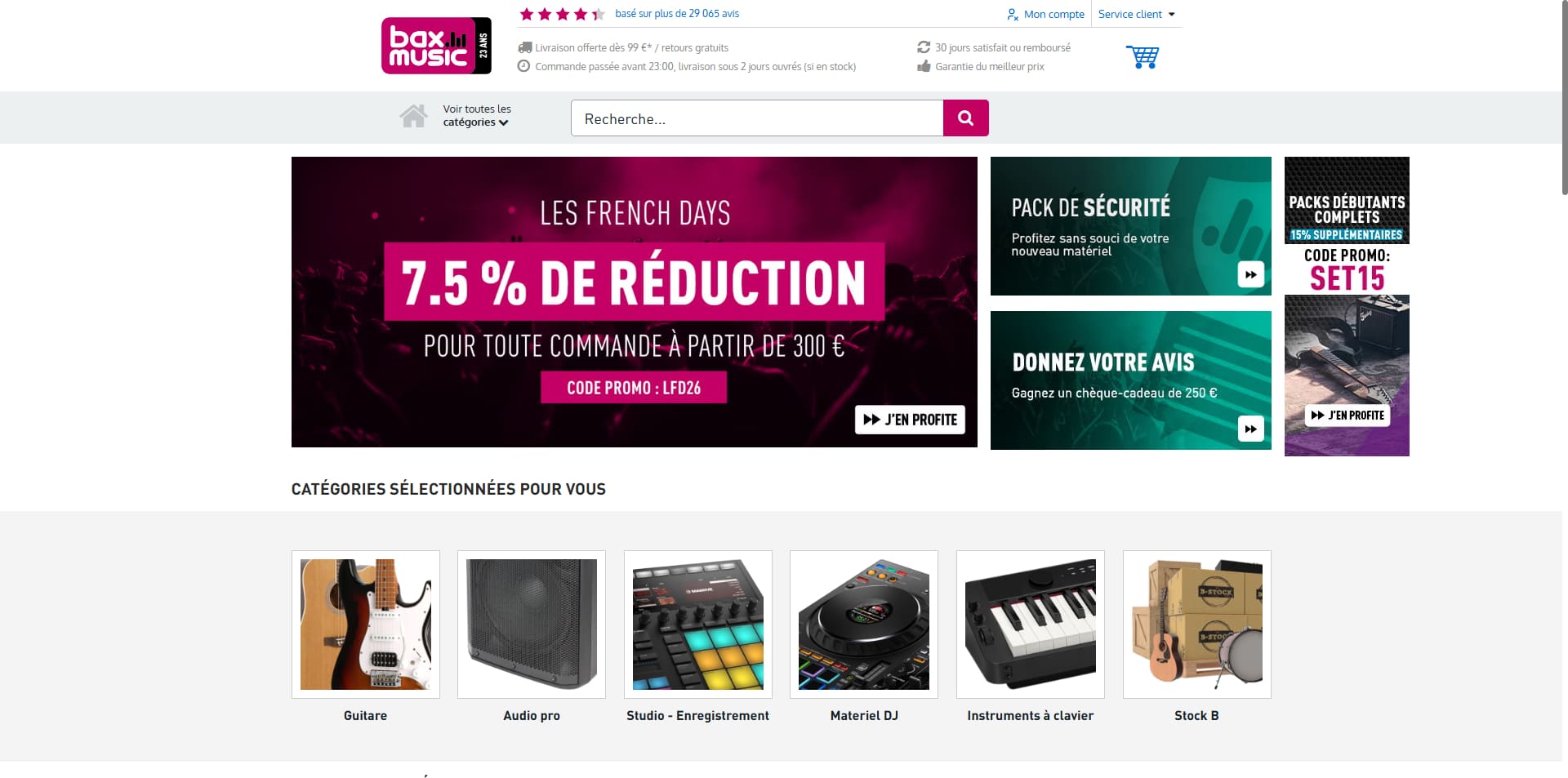 Bax-Music Code de réduction