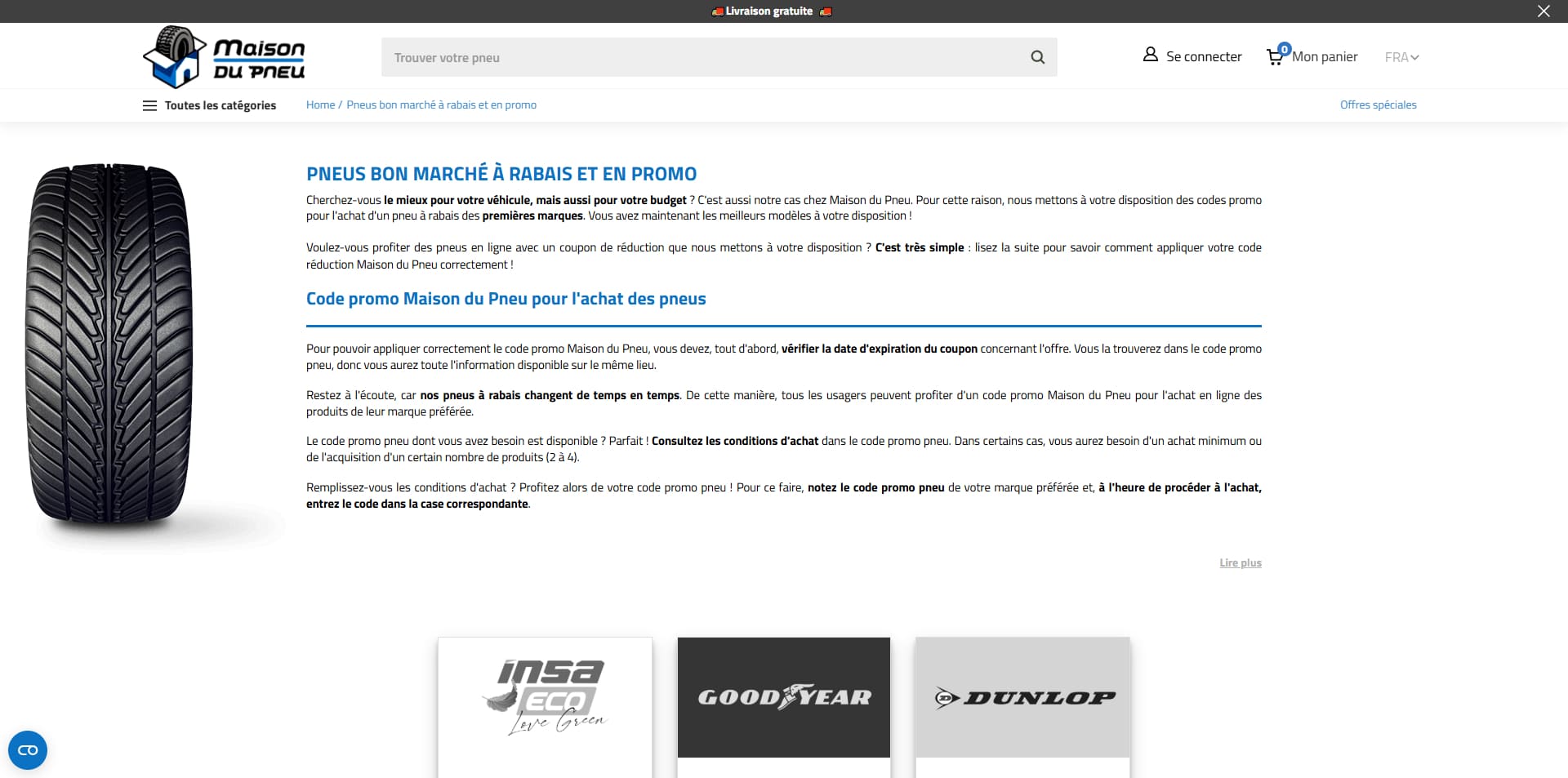 Maison du Pneu Code promo