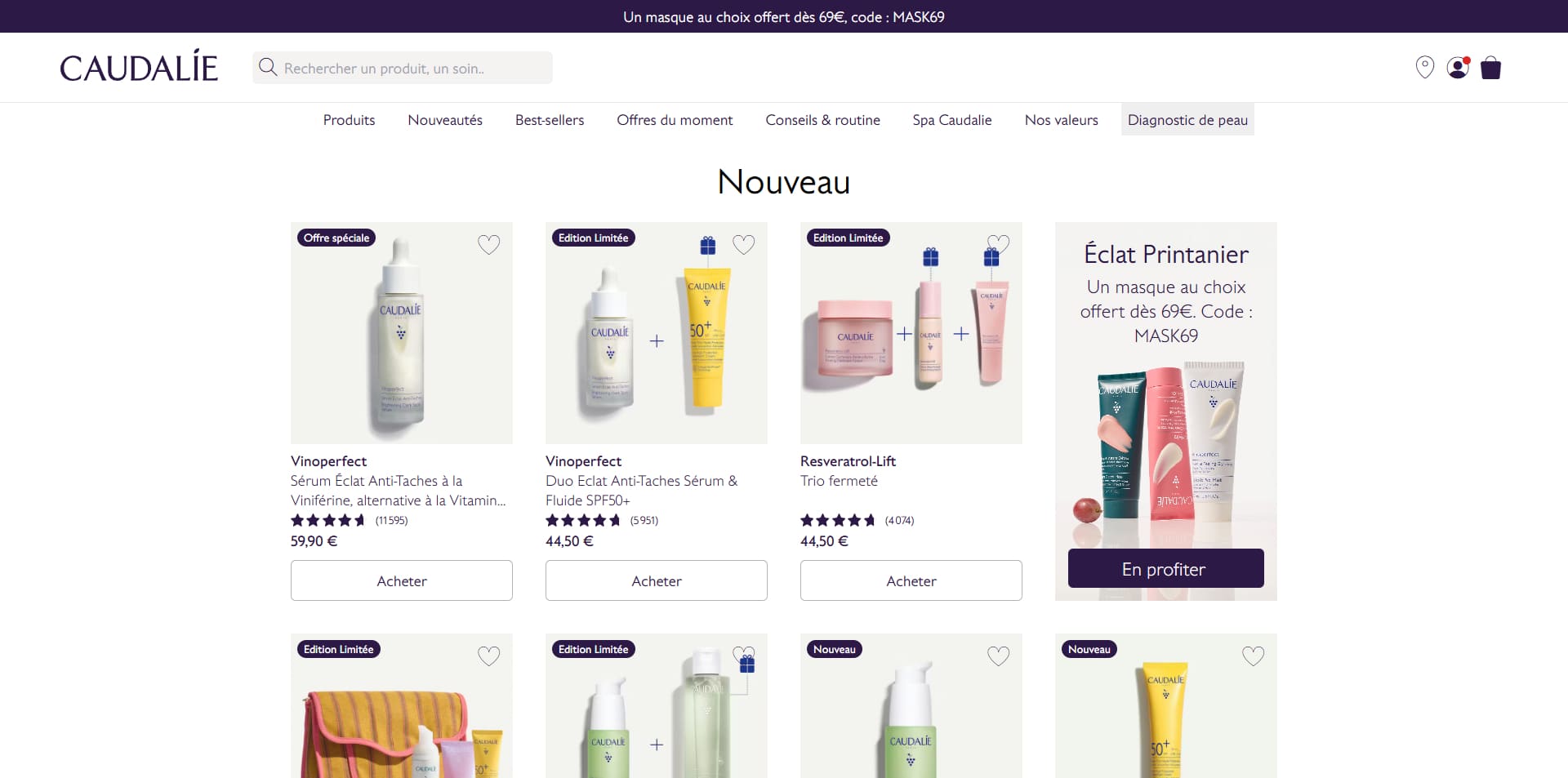 Caudalie Bons de réduction