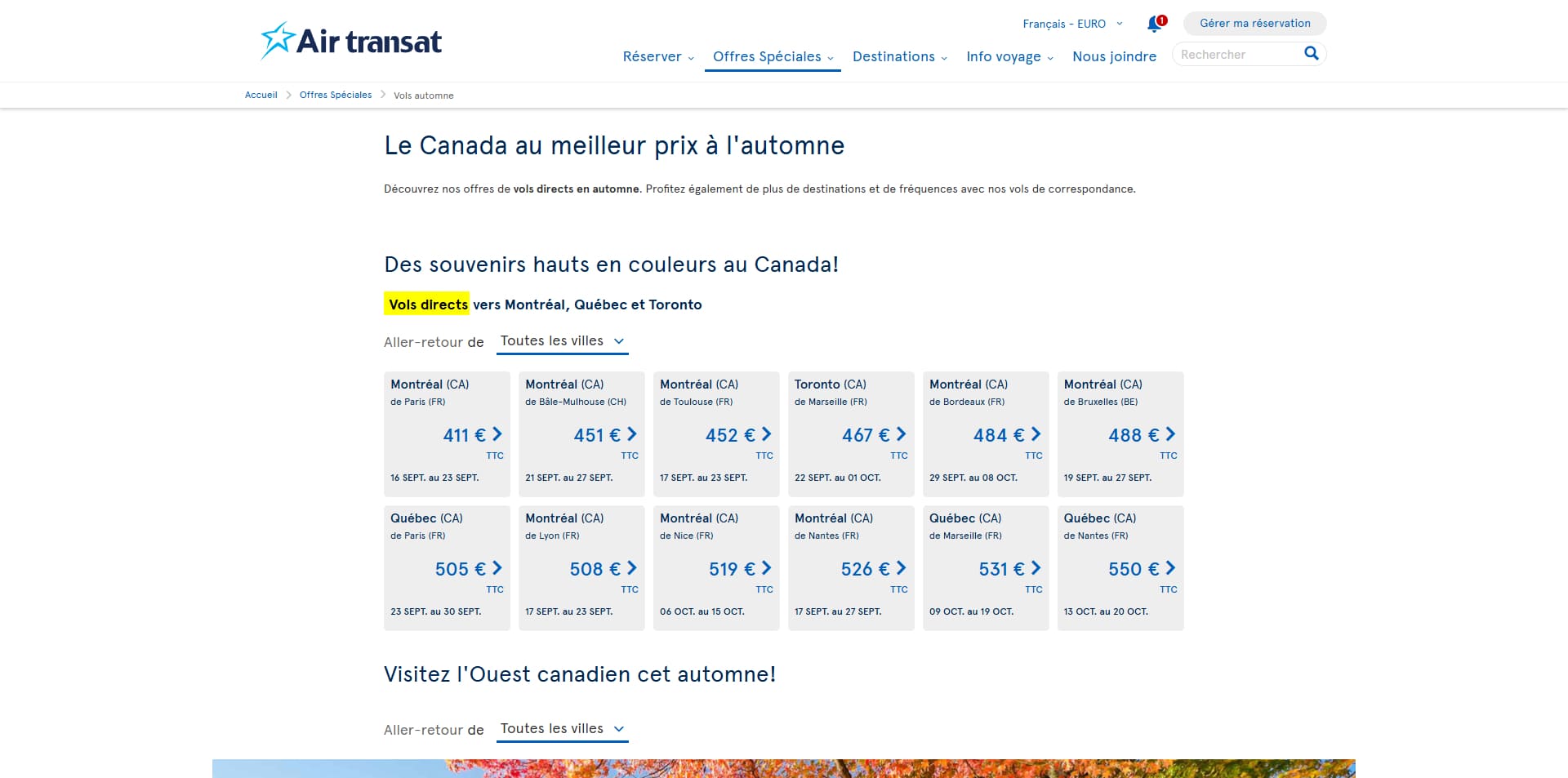 Air Transat Code promo