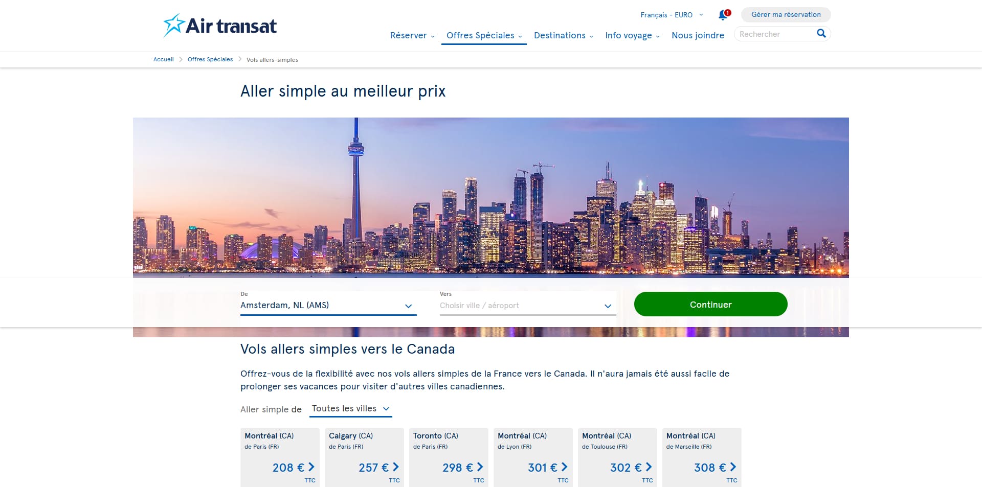 Air Transat Bons de réduction