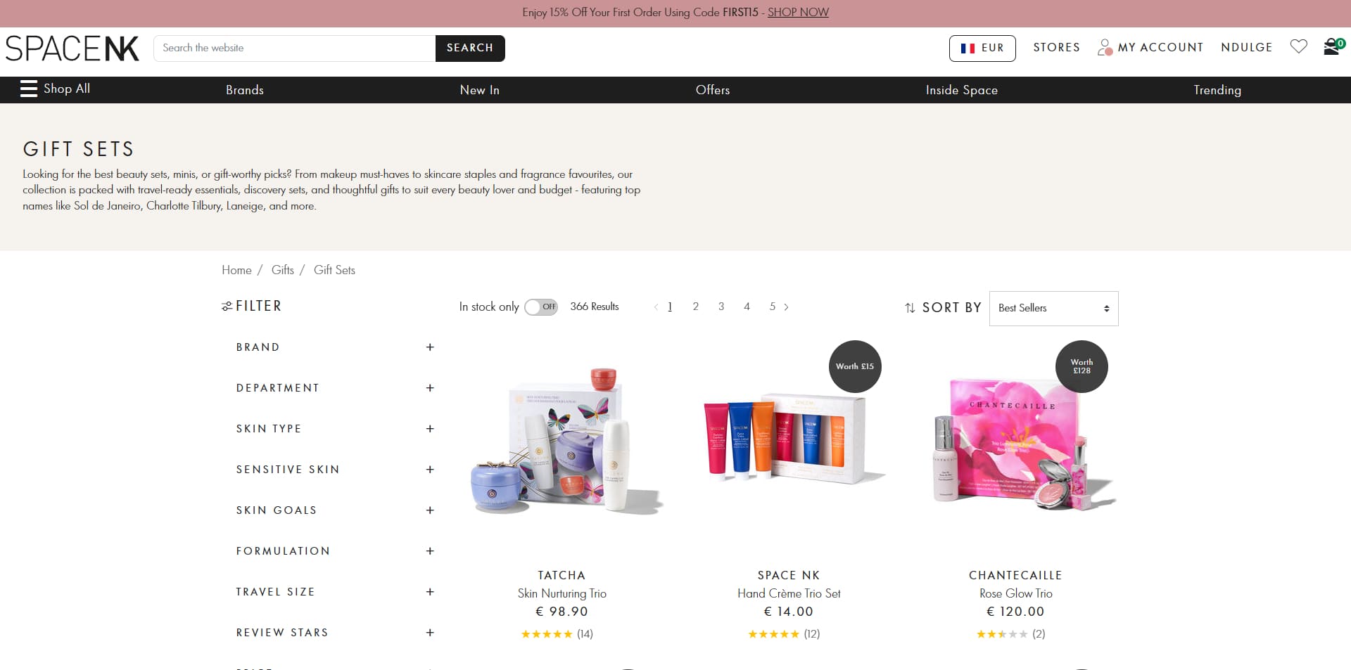 Space NK Bons de réduction