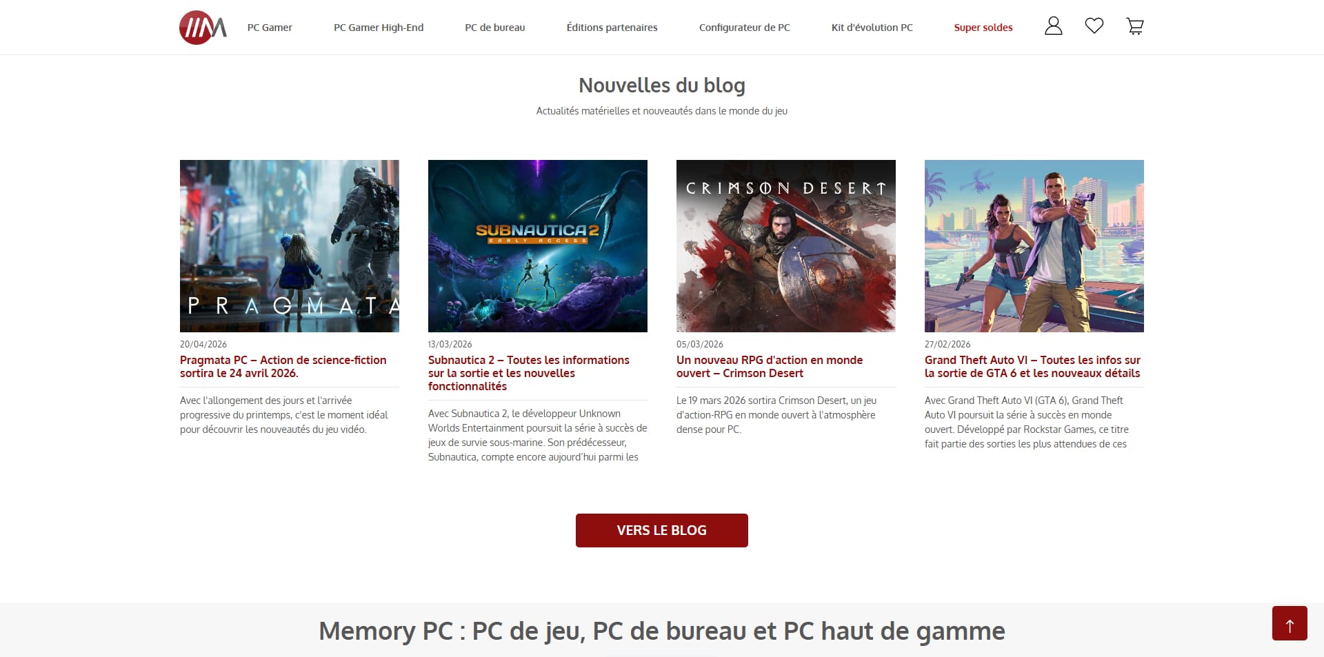 Memory PC Bon d'achat