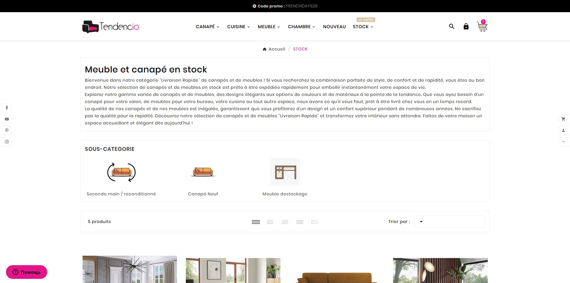 Tendencio Code de réduction