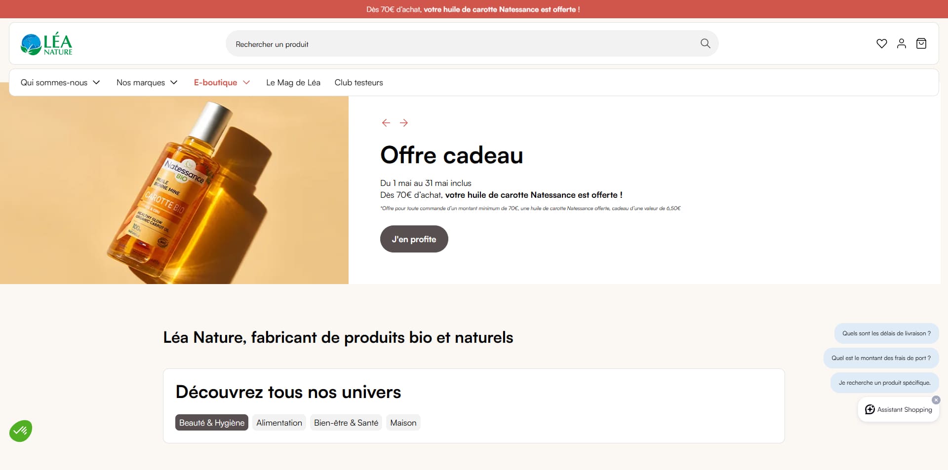 Léa Nature Code de réduction