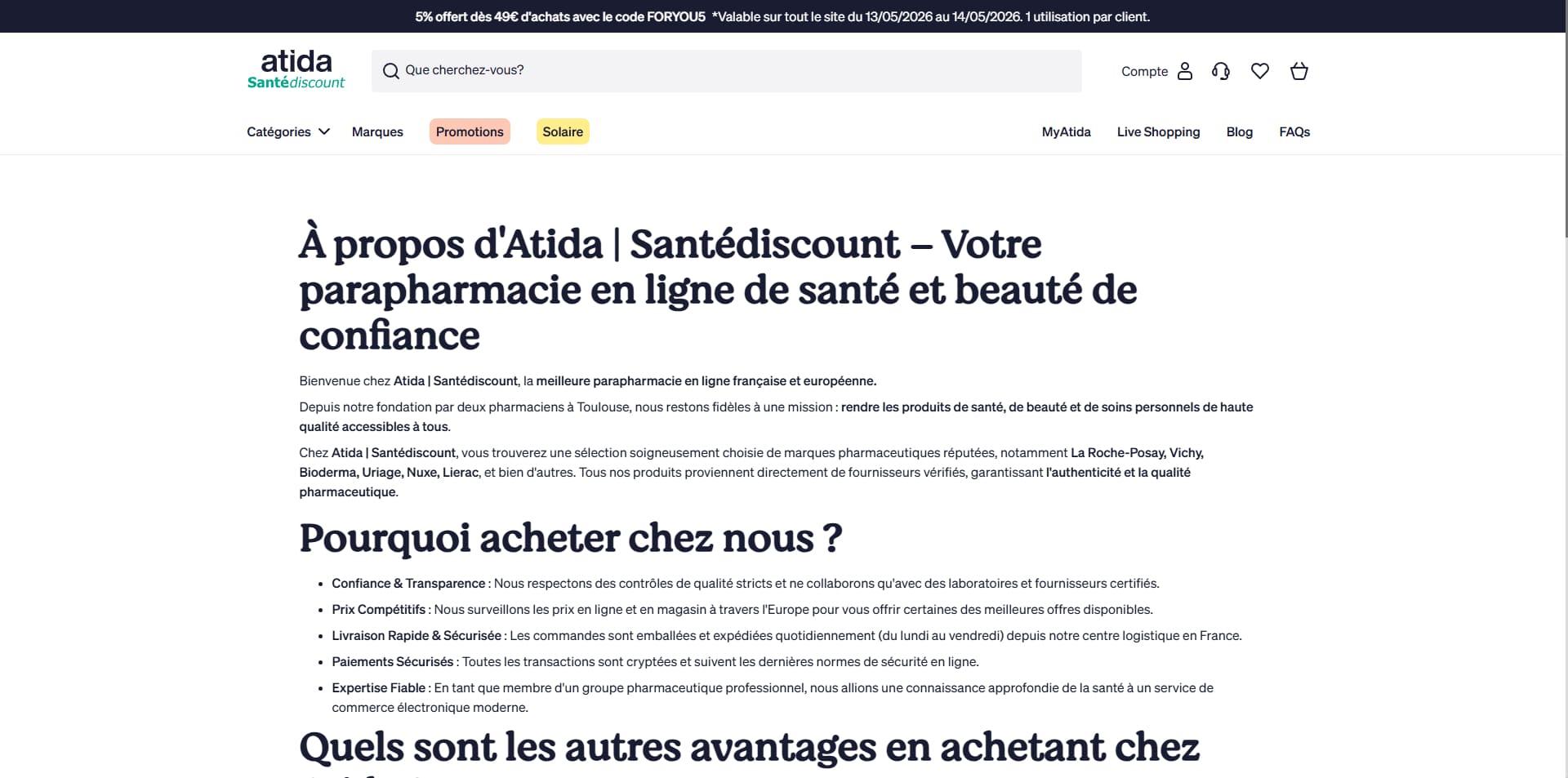 Atida Code promo