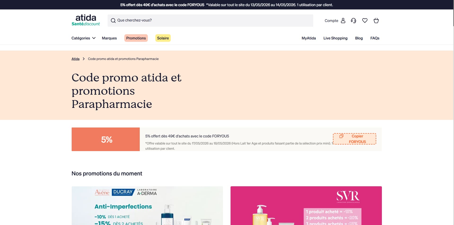 Atida coupons
