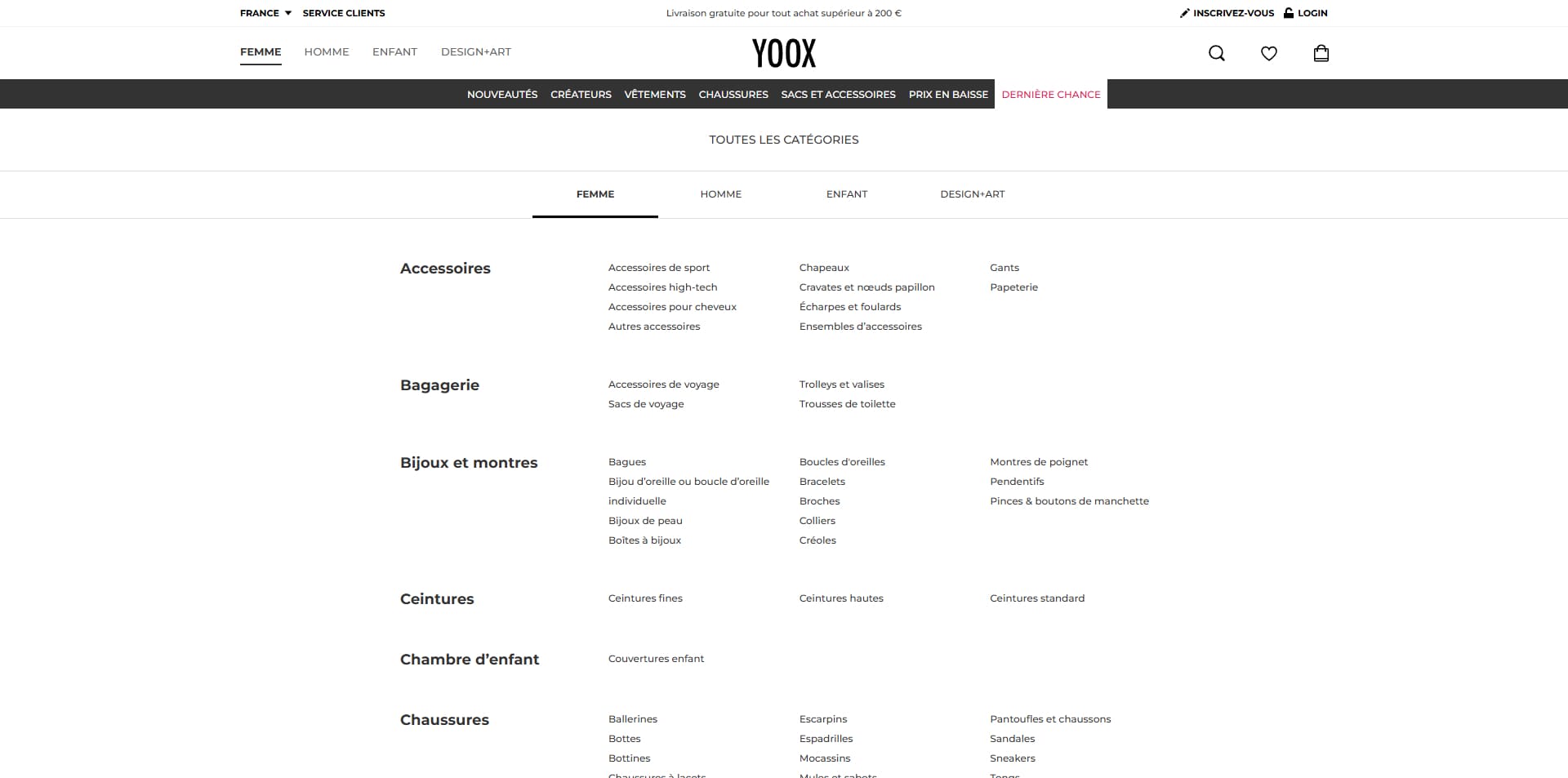 YOOX Code promo