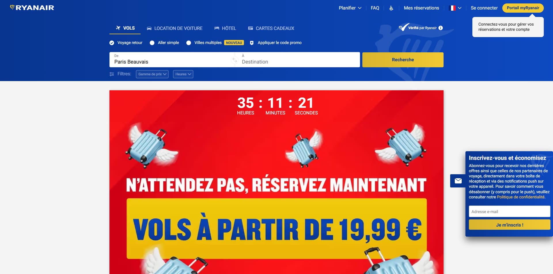 Ryanair Code de réduction