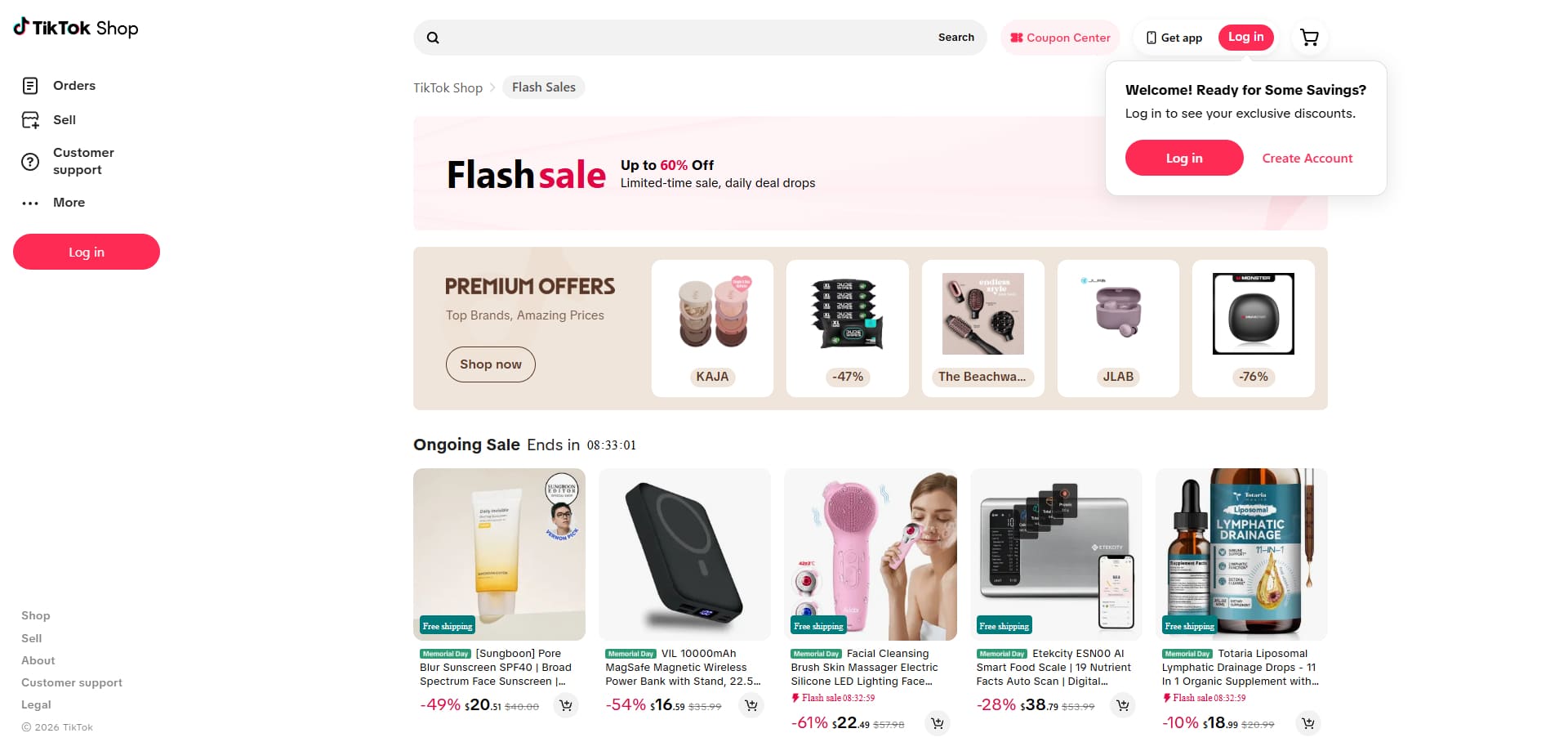 TikTok Shop Bon d'achat
