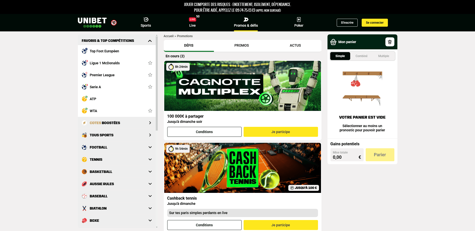 Unibet Code de réduction
