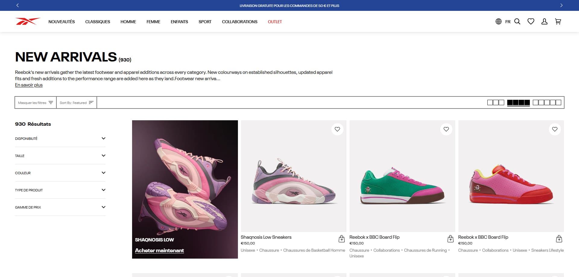 Reebok Bon d'achat
