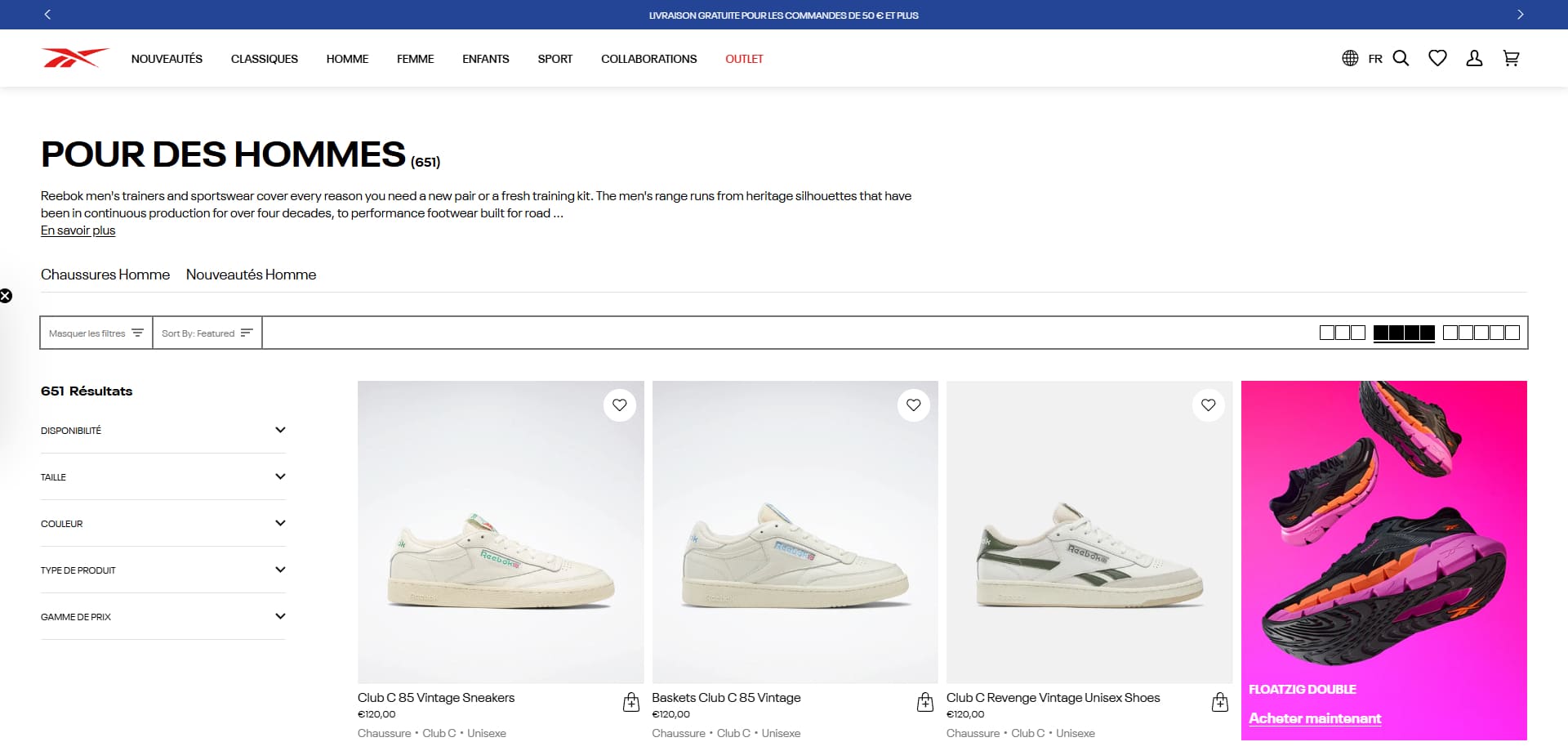 Reebok Bons de réduction